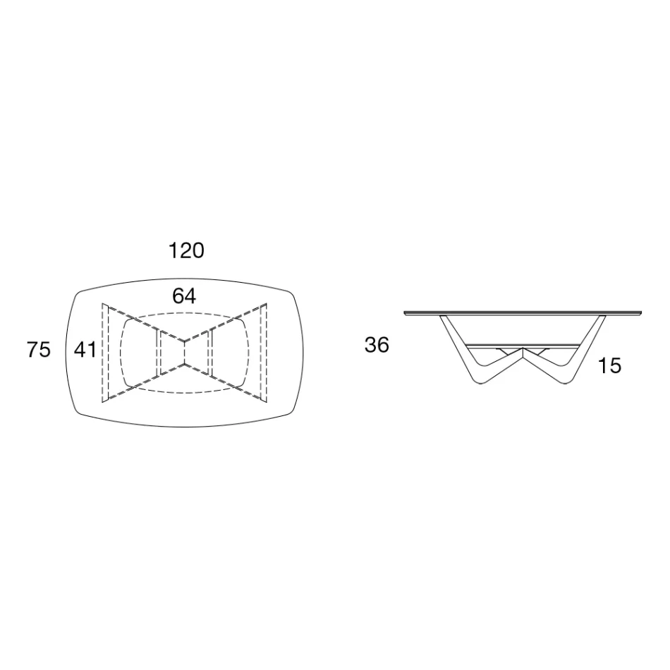 Table basse en métal dessus en céramique avec rangement - Emirates Viadurini