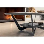 Table basse en métal dessus en céramique avec rangement - Emirates Viadurini