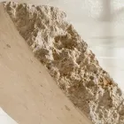 Table basse en pierre fossile avec plateau en verre transparent - Kansas Viadurini