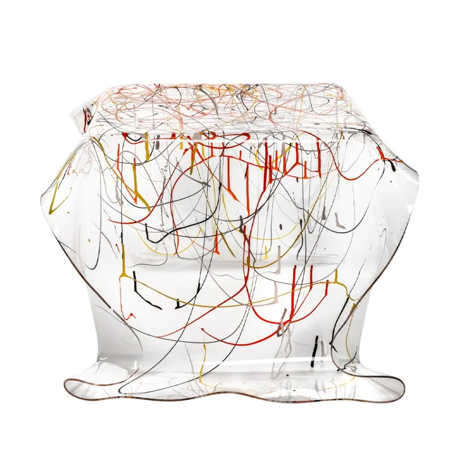 Table basse en plexiglas drapée à la main fabriquée en Italie - Pippo Viadurini