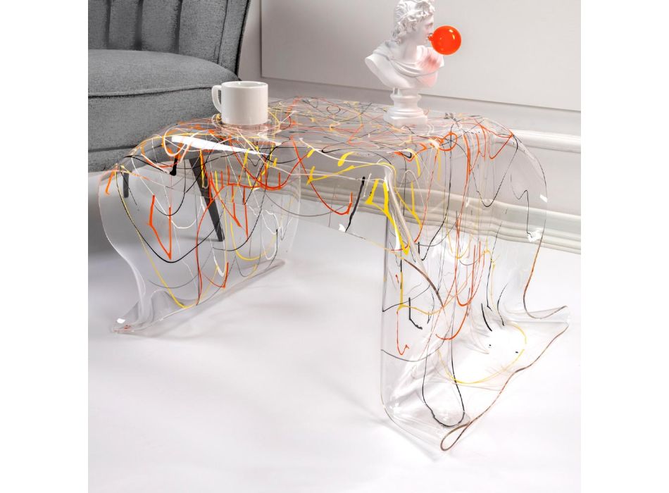 Table basse en plexiglas drapée à la main fabriquée en Italie - Pippo Viadurini