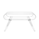 Table basse en Plexiglas Transparent ou avec Bois Design - Plâtre Viadurini
