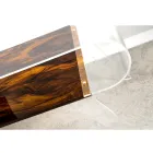 Table basse en Plexiglas Transparent ou avec Bois Design - Plâtre Viadurini