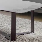 Table basse en verre céramique avec base en métal peint - Camilo Viadurini