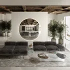 Table Basse en Verre avec 3 Plateaux de Formes Colorés - Dapy Viadurini