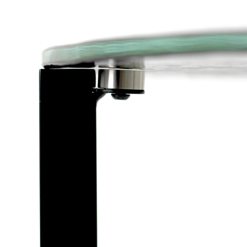 Table basse en verre avec base en acier Made in Italy - Aspira Viadurini