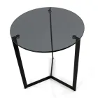 Table basse en verre avec base en acier Made in Italy - Aspira Viadurini