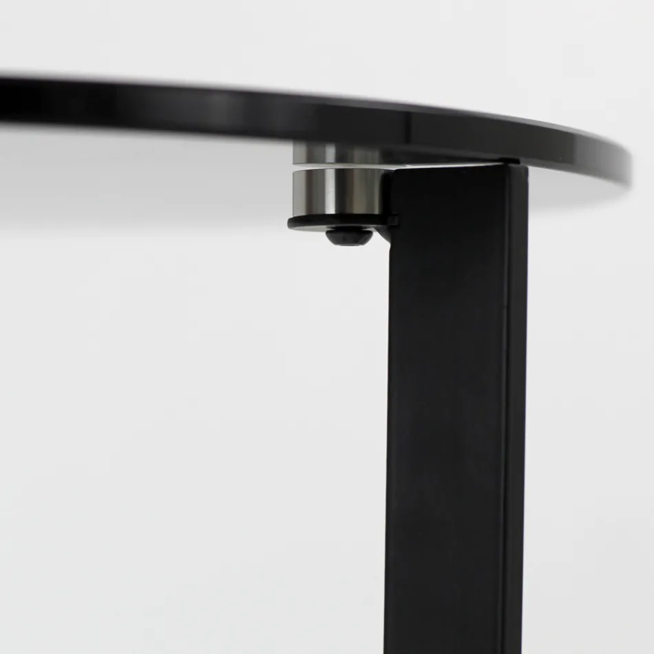 Table basse en verre avec base en acier Made in Italy - Aspira Viadurini