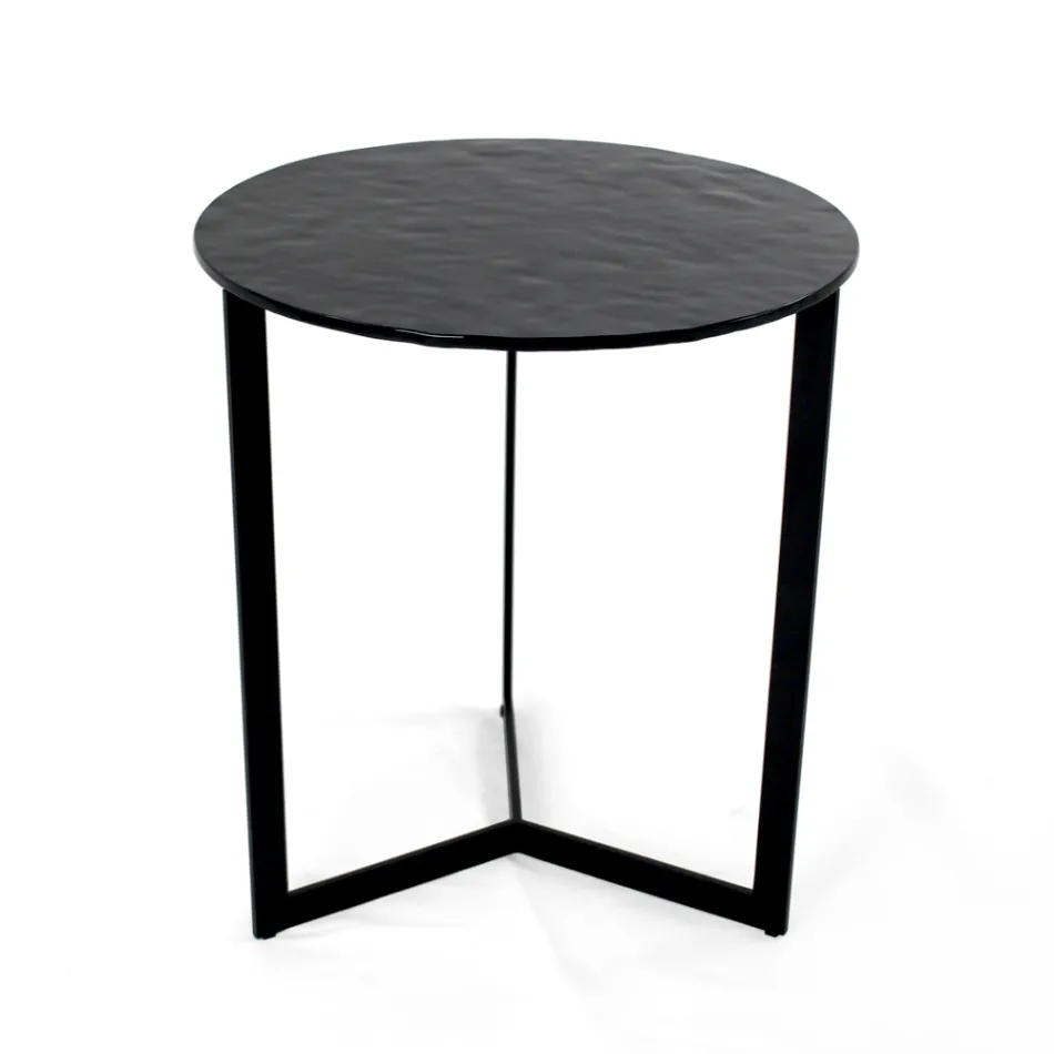 Table basse en verre avec base en acier Made in Italy - Aspira Viadurini