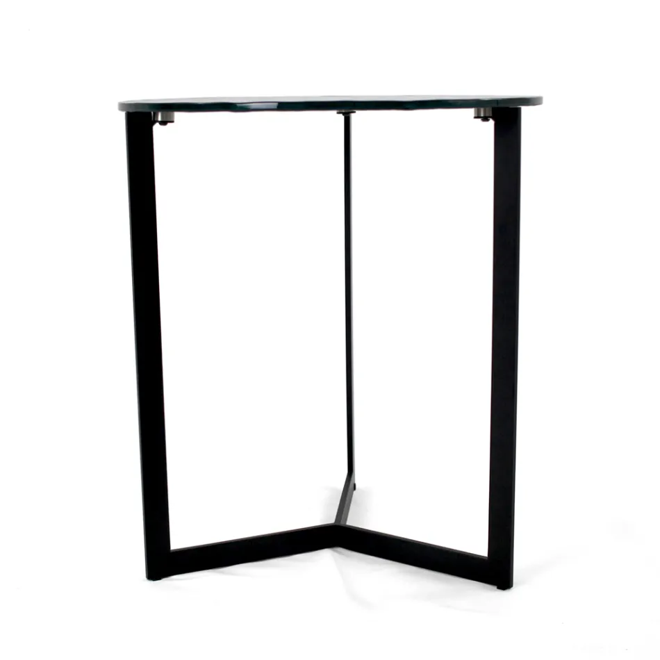 Table basse en verre avec base en acier Made in Italy - Aspira Viadurini