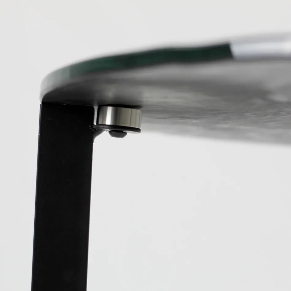 Table basse en verre avec base en acier Made in Italy - Aspira Viadurini