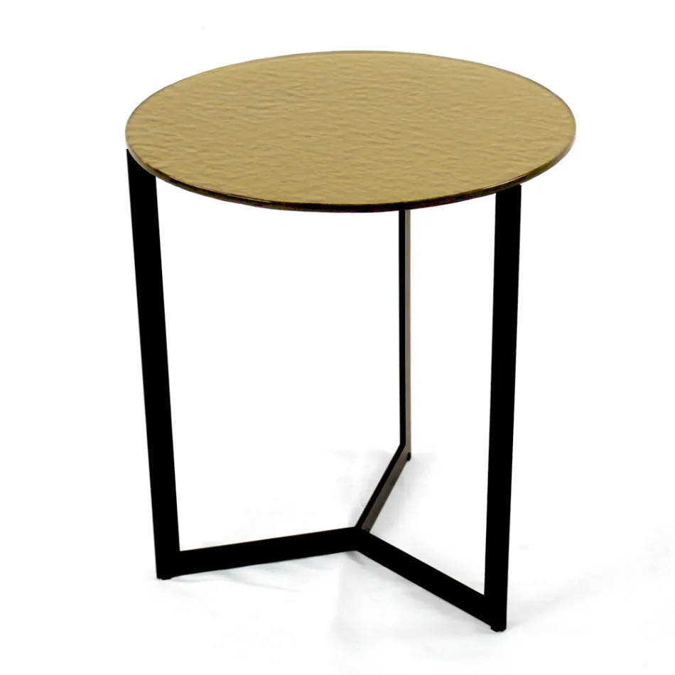 Table basse en verre avec base en acier Made in Italy - Aspira Viadurini