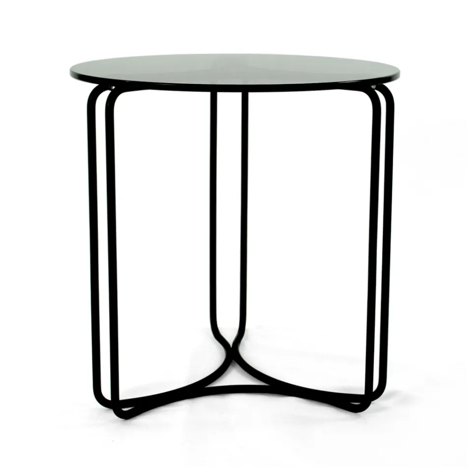 Table basse et base en verre avec 3 croissants Made in Italy - Arepa Viadurini
