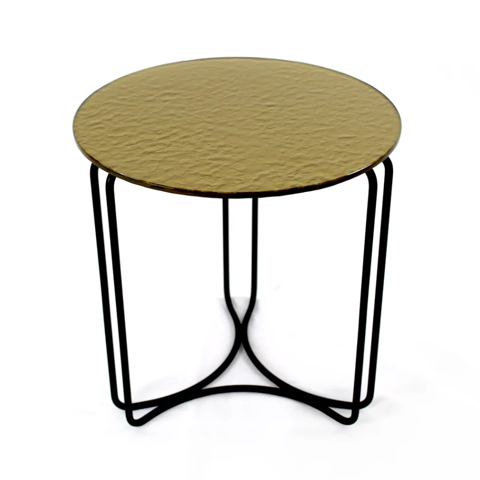 Table basse et base en verre avec 3 croissants Made in Italy - Arepa Viadurini