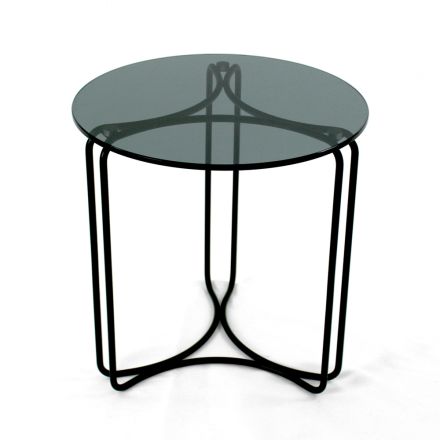 Table basse et base en verre avec 3 croissants Made in Italy - Arepa Viadurini