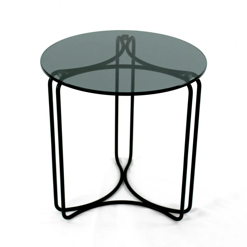 Table basse et base en verre avec 3 croissants Made in Italy - Arepa Viadurini