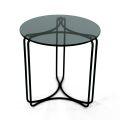 Table basse et base en verre avec 3 croissants Made in Italy - Arepa