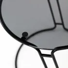 Table basse en verre et base ronde Made in Italy - Tullia Viadurini