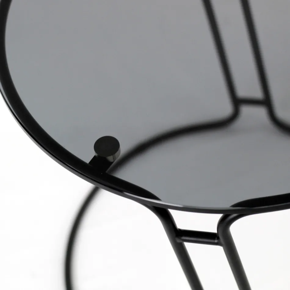 Table basse en verre et base ronde Made in Italy - Tullia Viadurini