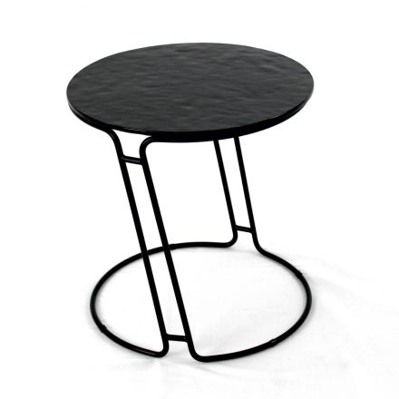 Table basse en verre et base ronde Made in Italy - Tullia Viadurini