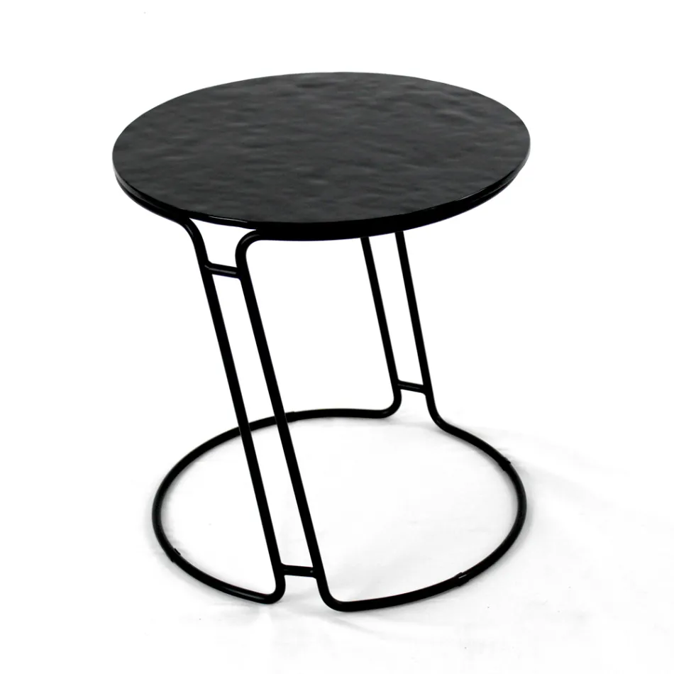 Table basse en verre et base ronde Made in Italy - Tullia Viadurini
