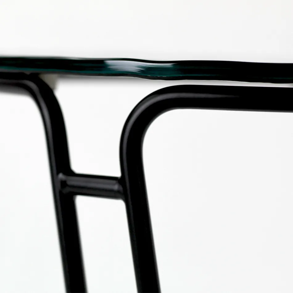 Table basse en verre et base ronde Made in Italy - Tullia Viadurini