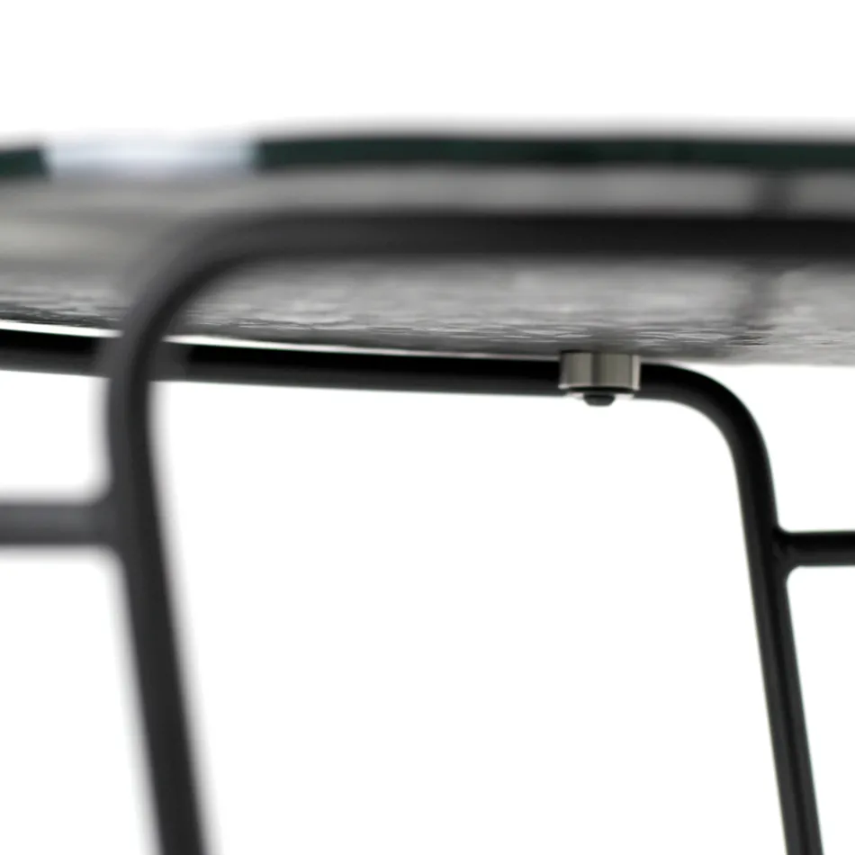 Table basse en verre et base ronde Made in Italy - Tullia Viadurini