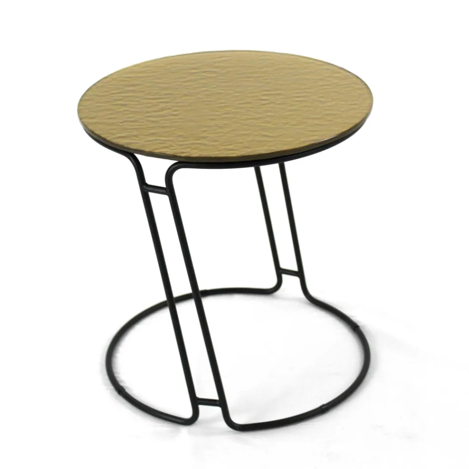 Table basse en verre et base ronde Made in Italy - Tullia Viadurini