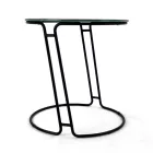 Table basse en verre et base ronde Made in Italy - Tullia Viadurini