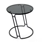 Table basse en verre et base ronde Made in Italy - Tullia Viadurini