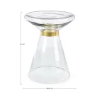 Table Basse en Verre et Décor en Acier Plaqué Laiton - Gabrio Viadurini