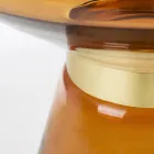 Table Basse en Verre et Décor en Acier Plaqué Laiton - Gabrio Viadurini