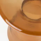 Table Basse en Verre et Décor en Acier Plaqué Laiton - Gabrio Viadurini