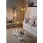 Table basse en verre et fer blanc ou ardoise Made in Italy - Olfeo Viadurini