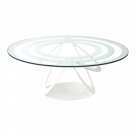Table Basse en Verre et Fer Blanc ou Ardoise Fabriquée en Italie - Olfeo Viadurini