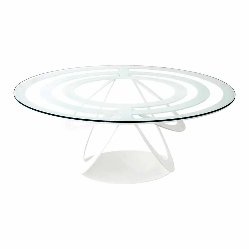 Table Basse en Verre et Fer Blanc ou Ardoise Fabriquée en Italie - Olfeo Viadurini