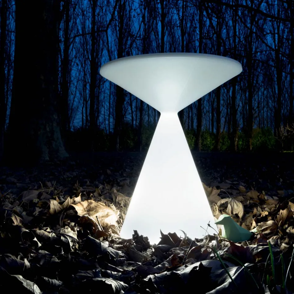 Table basse lumineuse avec revêtement en polyéthylène blanc - Aigu Viadurini