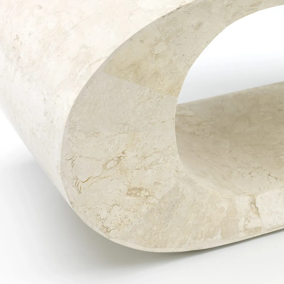 Table basse / meuble TV en pierre fossile - Jaspe Viadurini