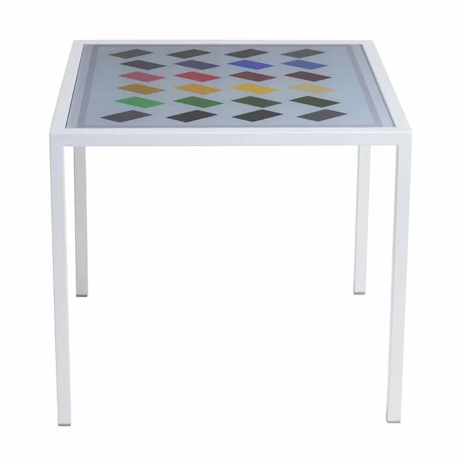 métal café moderne salon 50x50cm Nina, made in Italy Viadurini