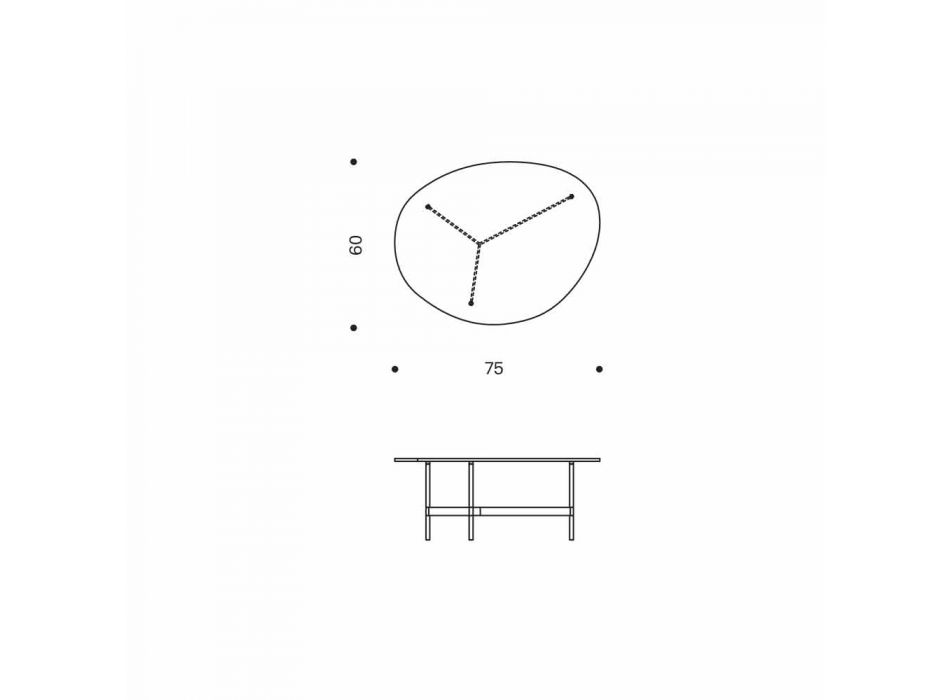 Table basse moderne avec plateau en verre Made in Italy - Cinci Viadurini