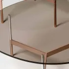 Table basse moderne avec plateau en verre Made in Italy - Cinci Viadurini
