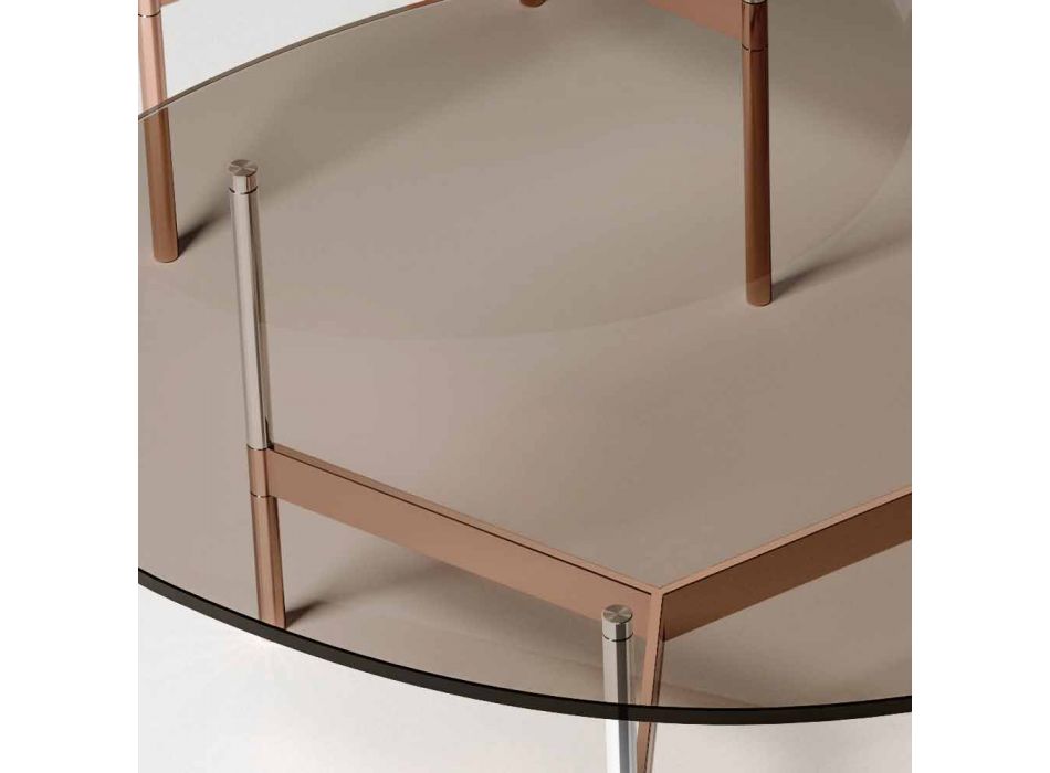 Table basse moderne avec plateau en verre Made in Italy - Cinci Viadurini