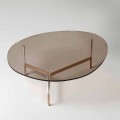 Table basse moderne avec plateau en verre Made in Italy - Cinci