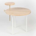 Table basse moderne avec plateau rond en frêne Made in Italy - Velino