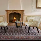 Table basse moderne en grès et bois de hêtre Made in Italy - Titanic Viadurini