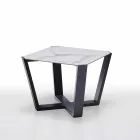 Table basse moderne en grès et bois de hêtre Made in Italy - Titanic Viadurini