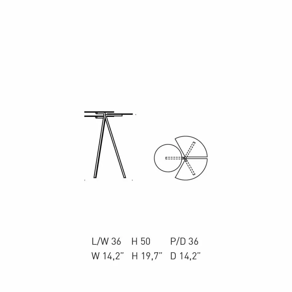 Table basse moderne en feuille colorée de design Originae - Coccinelle Viadurini