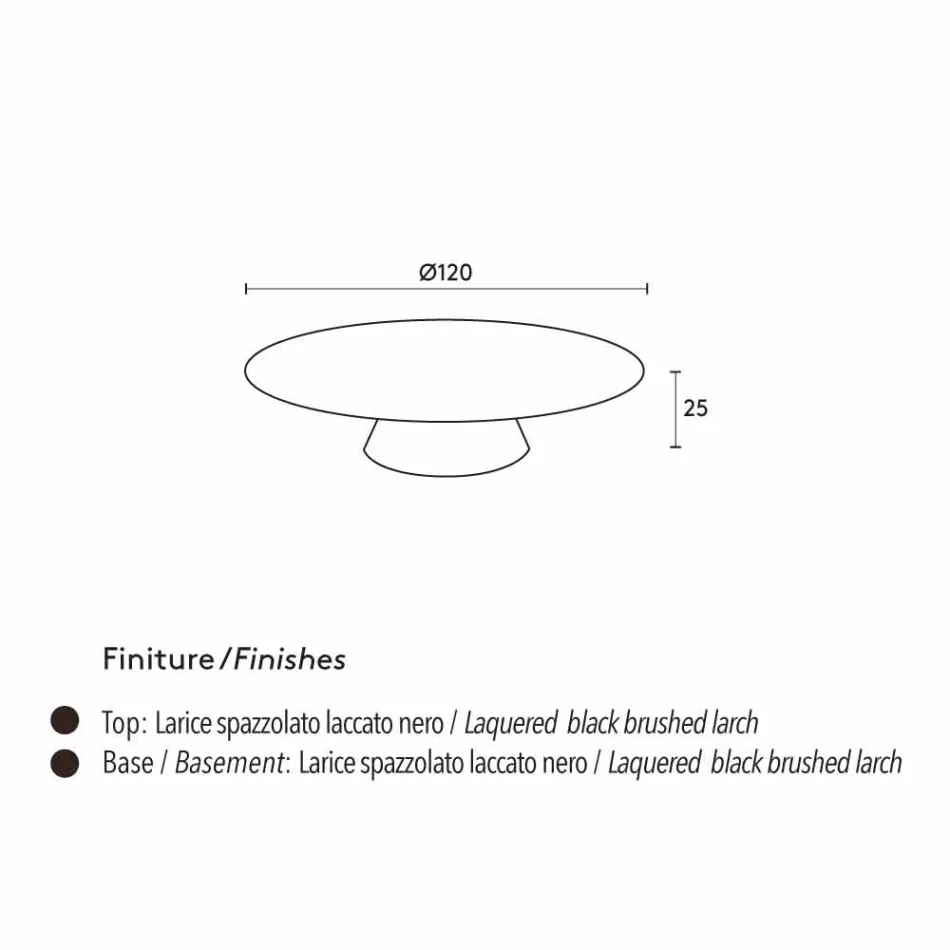 Table basse moderne, de noir laqué Giglio Viadurini