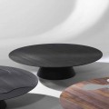 Table basse de salon moderne en bois larice laqué noir Giglio