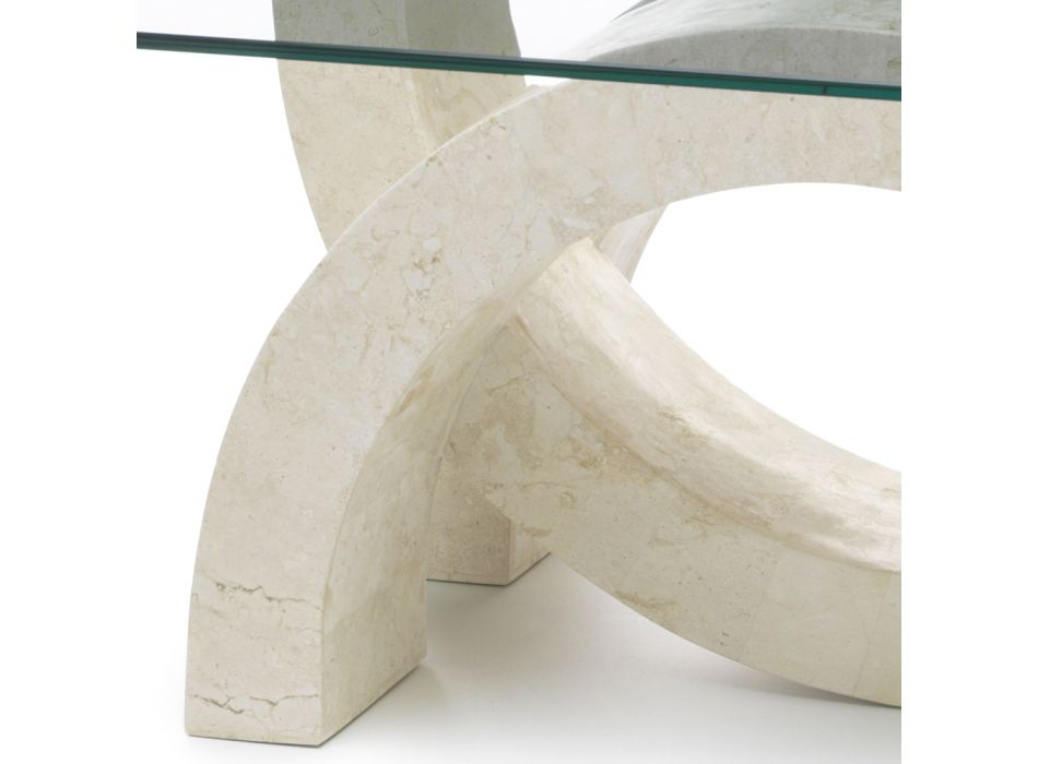 Table basse moderne en pierre et verre - Austin Viadurini
